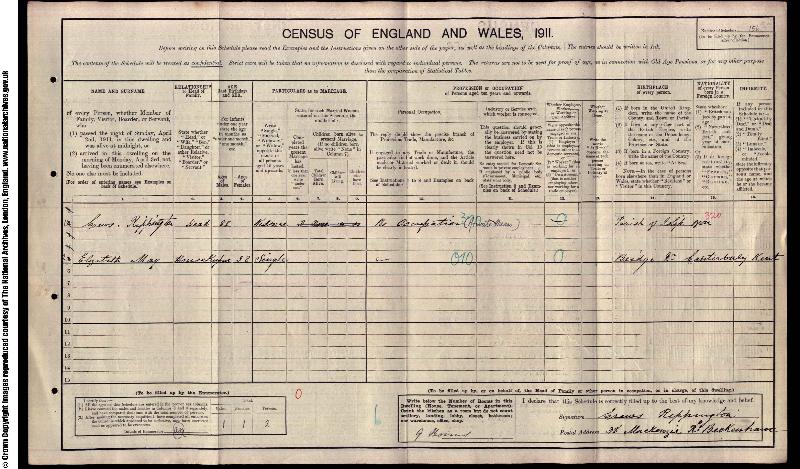 Rippington (Crews) 1911 Census